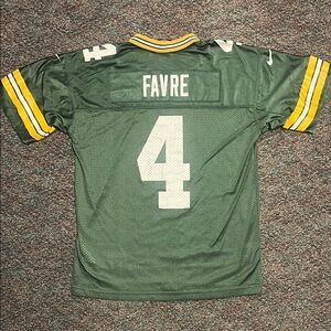 Youth Hall of Fame Brett Favre Green Back Packers Jersey